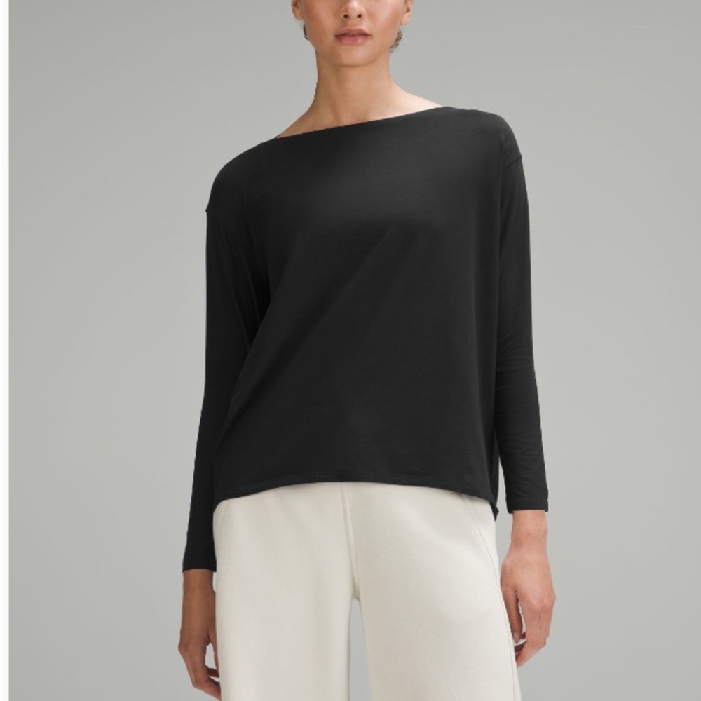 Lululemon Back in Action long sleeved top, size 16, Black
